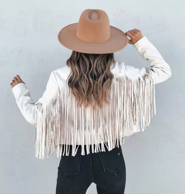 Women's Western Fringe Jacket with Open Front