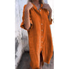 Orange button-front shirt dress with tie belt