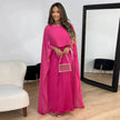 Women's Cape Wedding Guest Dress Maxi - Pink