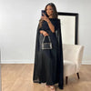 Women's Cape Wedding Guest Dress Maxi - Black