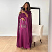Women's Cape Wedding Guest Dress Maxi - Purple