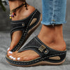 Women's Clip Toe Wedge Sandals Summer - Black