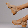 Women's Closed Toe Platform Sandals Cushioned - Beige