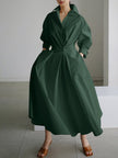 Women's Elegant Long Dress Maxi in Army Green