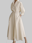 Women's Elegant Long Dress Maxi in Beige
