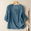 Women's Embroidered Relaxed Blouse in Blue