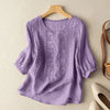 Women's Embroidered Relaxed Blouse in Purple