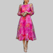 Women's Floral Wedding Guest Dress Midi - Pink