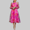 Women's Floral Wedding Guest Dress Midi - Pink