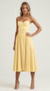 Women's Formal Evening Dress Midi in Yellow – front view