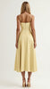 Women's Formal Evening Dress Midi in Yellow – back view