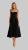 Women's Formal Evening Dress Midi in Black – front view