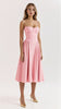 Women's Formal Evening Dress Midi in Pink – front view