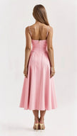Women's Formal Evening Dress Midi in Pink – back view