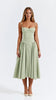 Women's Formal Evening Dress Midi in Mint Green – front view