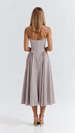 Women's Formal Evening Dress Midi in Gray – back view