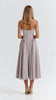 Women's Formal Evening Dress Midi in Gray – back view