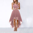 Women's High Low Wedding Guest Dress Midi - Pink