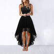 Women's High Low Wedding Guest Dress Midi - Black