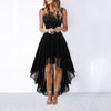 Women's High Low Wedding Guest Dress Midi - Black