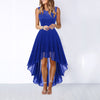 Women's High Low Wedding Guest Dress Midi - Blue