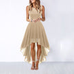 Women's High Low Wedding Guest Dress Midi - Gold