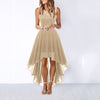 Women's High Low Wedding Guest Dress Midi - Gold