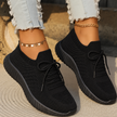 Black lace-up sneaker with chunky cushioned sole