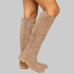 Women's Leather Winter Boots Non Slip - Beige
