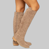 Women's Leather Winter Boots Non Slip - Beige