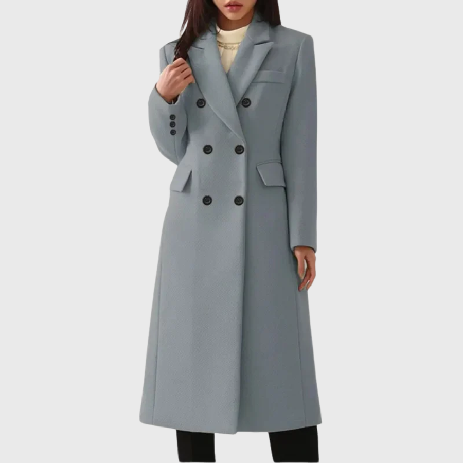 Women's Long Coat Wool Double Breasted Maxi
