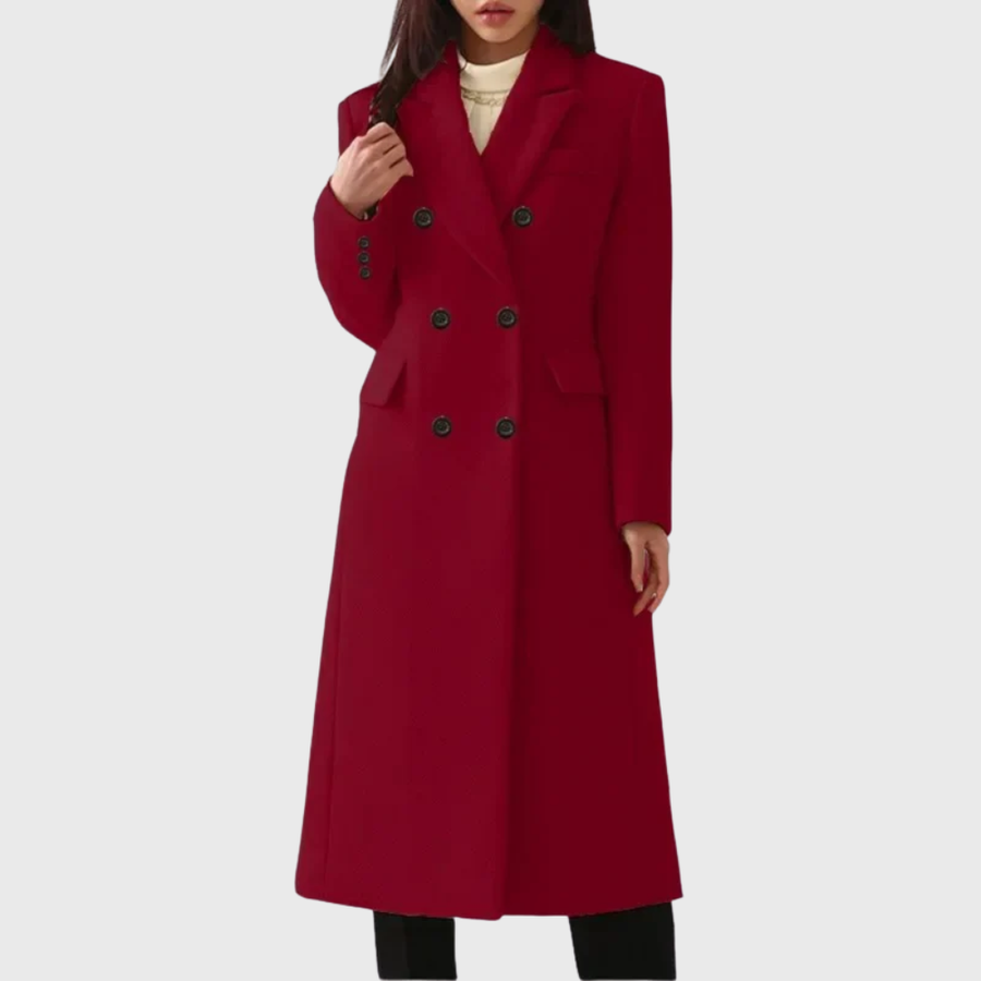 Women's Long Coat Wool Double Breasted Maxi