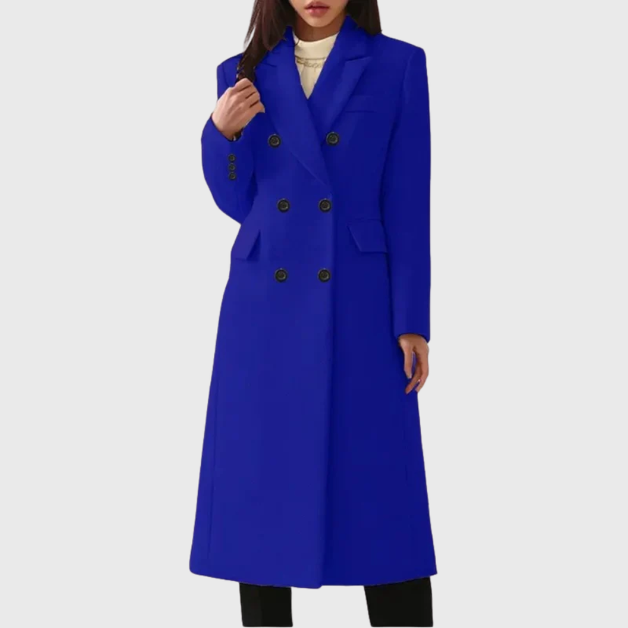 Women's Long Coat Wool Double Breasted Maxi
