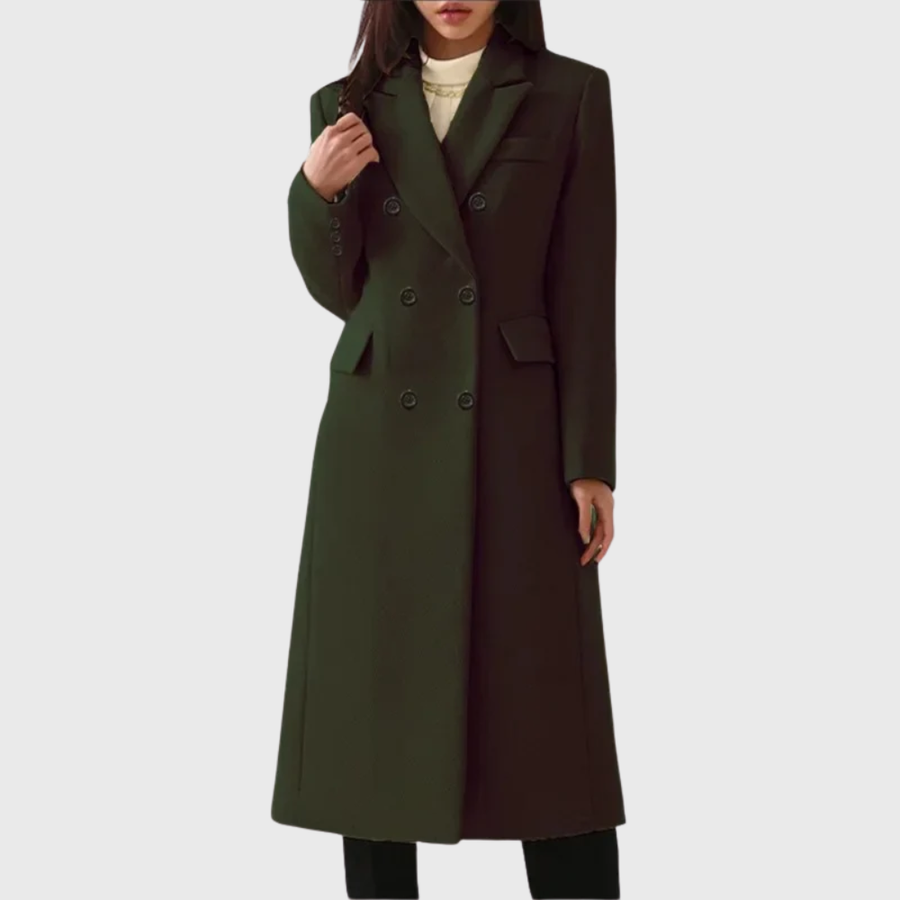 Women's Long Coat Wool Double Breasted Maxi