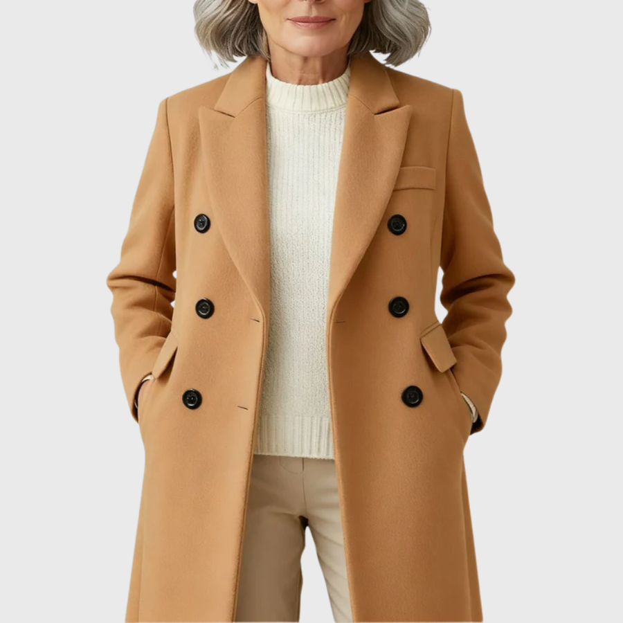 Women's Long Coat Wool Double Breasted Maxi