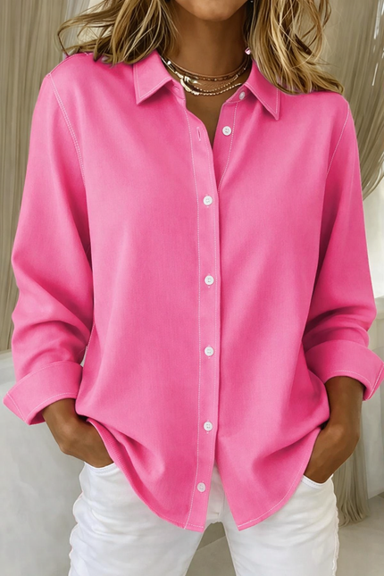 Women's Long Sleeve Shirt Casual in Fuchsia