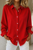 Women's Long Sleeve Shirt Casual in Red