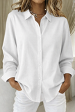 Women's Long Sleeve Shirt Casual in White