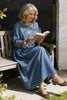 Women's Long Sleeve Smock Dress Maxi - Blue lifestyle