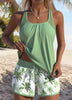 Women's Mesh Tankini Set Tummy Control - Green
