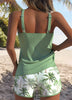 Women's Mesh Tankini Set Tummy Control - Green back