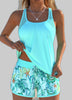 Women's Mesh Tankini Set Tummy Control - Sky Blue