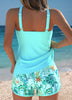 Women's Mesh Tankini Set Tummy Control - Sky Blue back