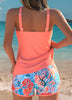 Women's Mesh Tankini Set Tummy Control - Orange back