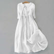 Women's Minimalist Casual Dress Midi in White