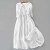 Women's Minimalist Casual Dress Midi in White