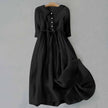 Women's Minimalist Casual Dress Midi in Black