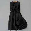 Women's Minimalist Casual Dress Midi in Black