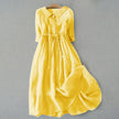 Women's Minimalist Casual Dress Midi in Yellow