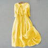 Women's Minimalist Casual Dress Midi in Yellow